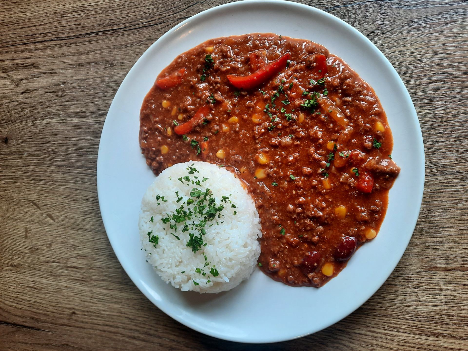 Menu 1 - Hovězí chilli con carne, rýže